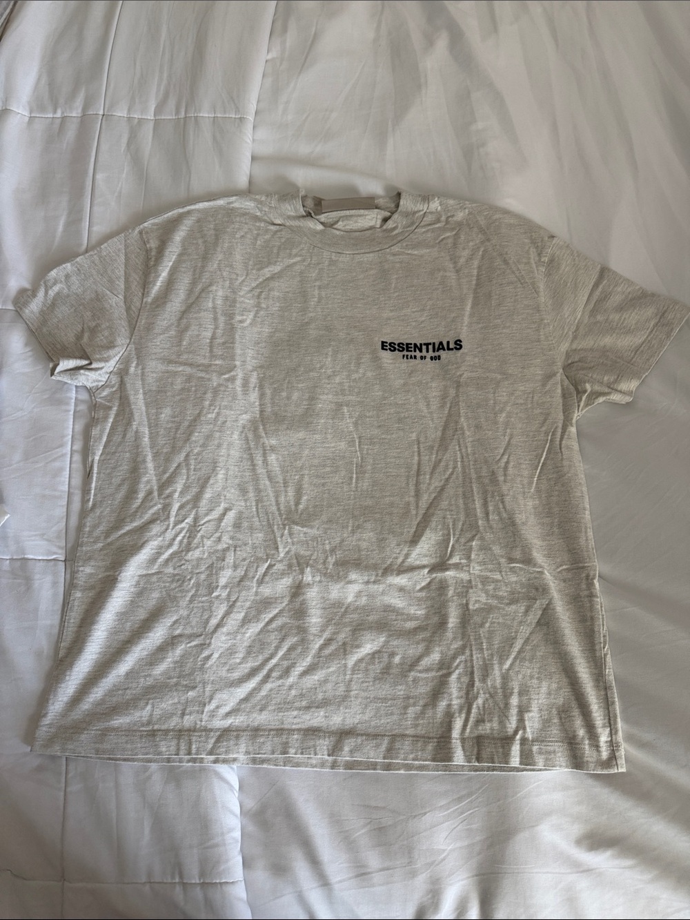 Essentials Men’s Heather Light Gray Logo Tee